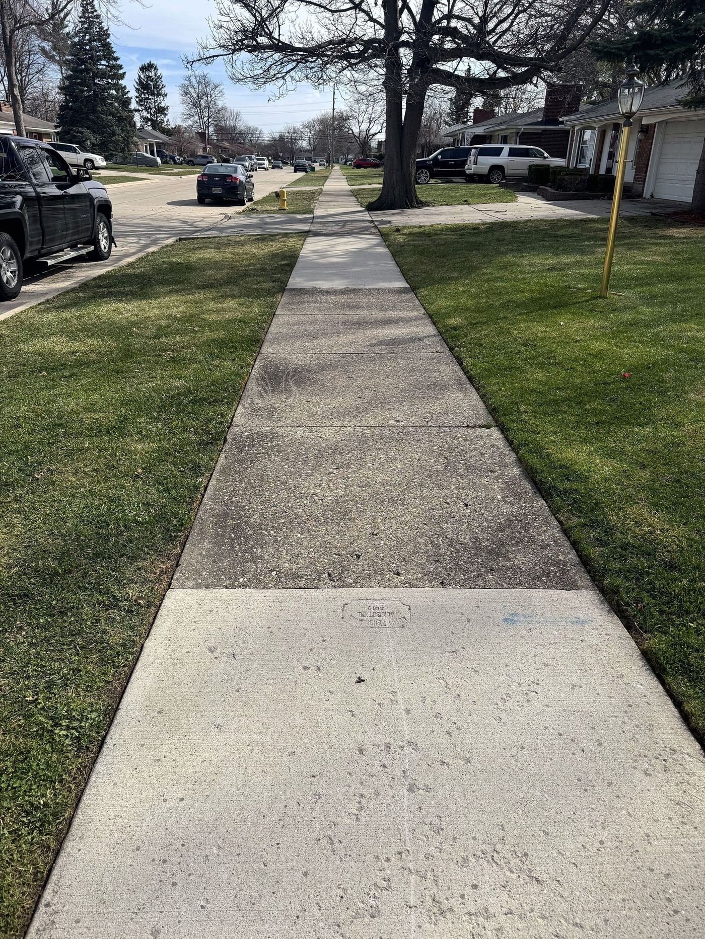 Lawn after fall cleanup